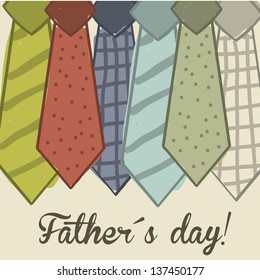 fathers day card over beige background. vector illustration