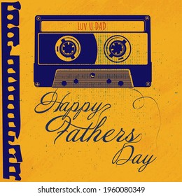 Father's Day Card, retro cassette tape, Old School Dads