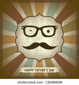 fathers day card, retro style. vector illustration