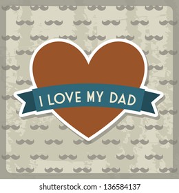 fathers day card, retro style. vector illustration