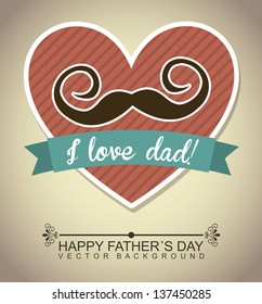 fathers day card, retro style. vector illustration