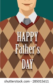 Father's day card, retro style. vector illustration