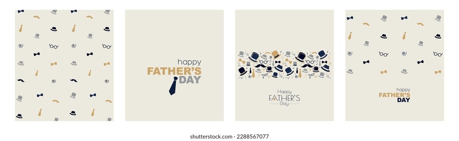 Father's Day card set. Modern minimal design.