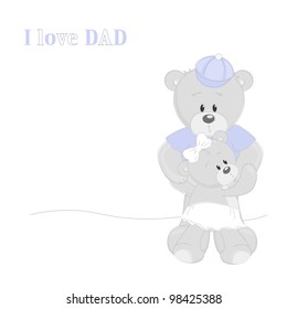 Father's Day card with Teddy Bears