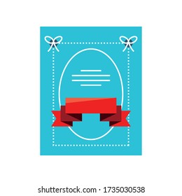 fathers day card template with decorative ribbon vector illustration design