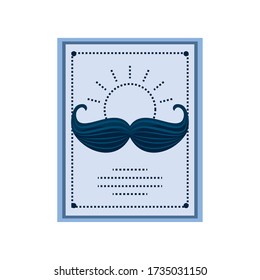 fathers day card template with mustache vector illustration design