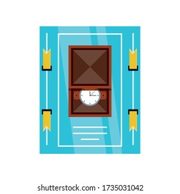 fathers day card template with watch vector illustration design