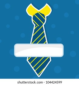 father's day card with tie and banner background