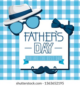 fathers day card with tie bow and hat