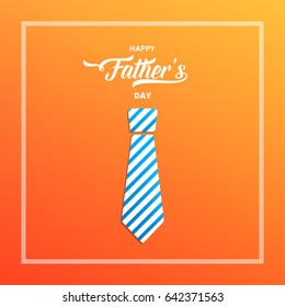 Fathers Day card. Trendy typography and striped tie