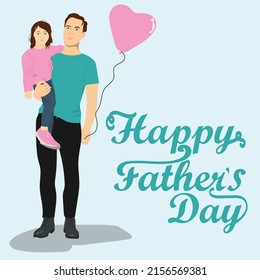 Father's day card. Vector illustration of family concept.