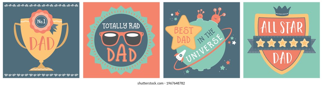 Father's Day Cards, Badges, Dad, Daddy, Greetings