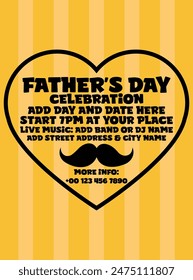 Father's day celebration poster flyer or social media post design