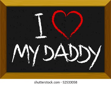 Father's Day - Child love message on chalkboard