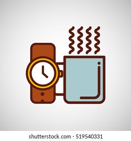 fathers day coffee and watch icon design vector illustration eps 10