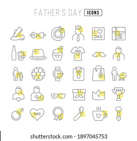 Father's Day. Collection of perfectly thin icons for web design, app, and the most modern projects. The kit of signs for category Holidays.