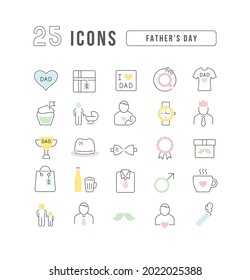 Father's Day. Collection of perfectly thin icons for web design, app, and the most modern projects. The kit of signs for category Holidays.