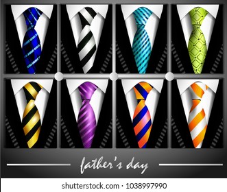 
father's day collection set of varied elegant ties with different colors 2