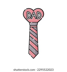 father's day colorful tie love symbol icon