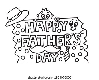 FATHER'S DAY COLORING PAGE,FLOWER VECTOR,