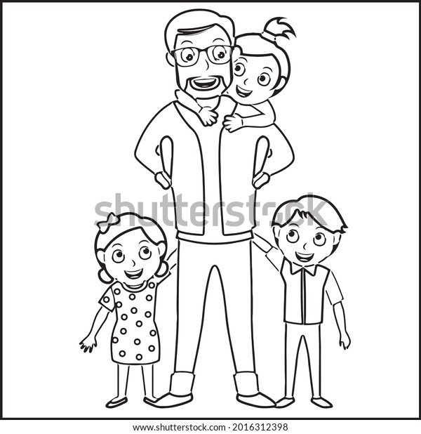 Fathers Day Coloring Pages Fathers Day Stock Vector (Royalty Free ...