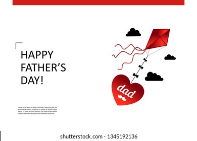 Fathers day. Composition for your design - banners, posters, placards, brochures, flyers etc. Eps10 vector template.