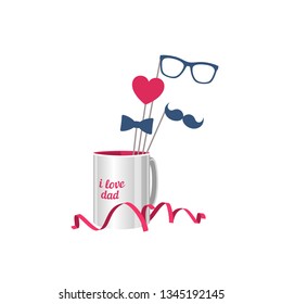 Fathers day. Composition for your design - banners, posters, placards, brochures, flyers etc. Eps10 vector template.