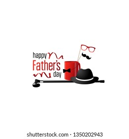 Fathers day. Composition for your design - banners, posters, placards, brochures, flyers etc. Eps10 vector template.