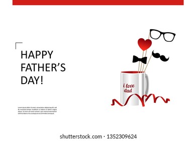 Fathers day. Composition for your design - banners, posters, placards, brochures, flyers etc. Eps10 vector template.