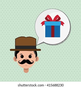 Fathers day concept. celebration design. Greeting icon