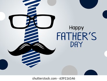 Fathers day concept design of necktie and glasses with mustache vector illustration