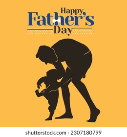 Fathers Day Concept. Father and Son illustration vector