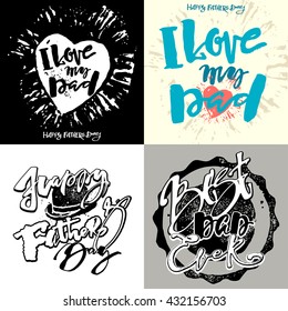 Fathers day concept hand lettering motivation posters. Artistic modern brush calligraphy design for a logo, greeting cards, invitations, posters, banners, 
t-shirts.