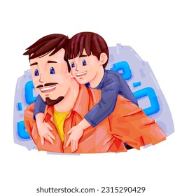 Father's Day Concept Illustration. Conceito do dia dos pais.