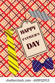 Father's Day congratulation card. Vector illustration