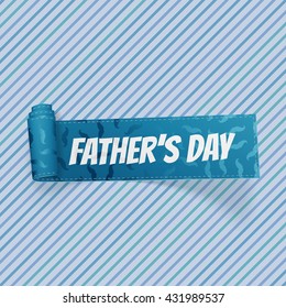 Fathers Day curved textile paper Ribbon with Text