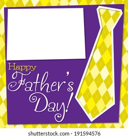 Father's Day cut out tie card in vector format.