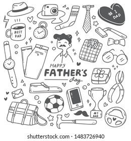 father's day cute doodle set