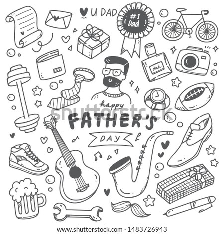 father's day cute doodle set