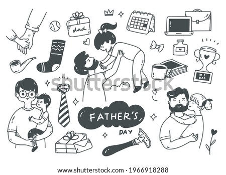 father's day cute doodle set