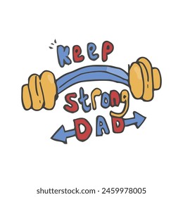 Father's Day Cute Sticker Doodle Illustration