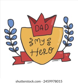 Father's Day Cute Sticker Doodle Illustration