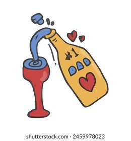 Father's Day Cute Sticker Doodle Illustration