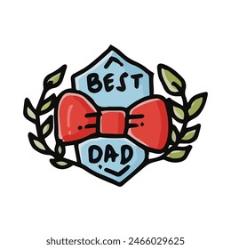 Father's day Cute Sticker Illustration. Design use for postcard, label, sticker and logo.