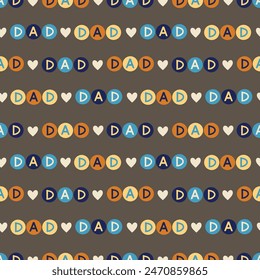 Father's Day Dad Alphabet Letter Beads on Taupe Seamless Pattern Design
