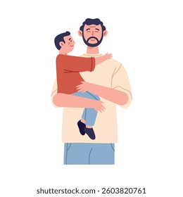 Father's Day dad carrying his son
isolated Illustration