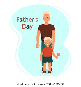 
Vater-Tag, Papa und kleiner Sohn. Vektorgrafik-Figuren. Flache Illustration.