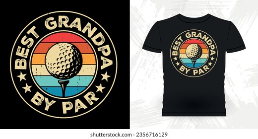 Father's Day Dad Lover Funny Golf players golfer Retro Vintage Golfing T-shirt Design