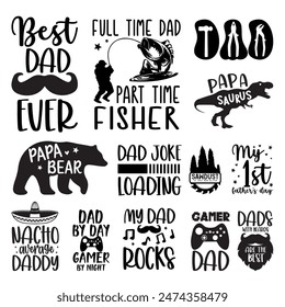 Father's Day Dad Quotes Design, Hand Draw Illustration