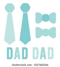 Fathers Day Dad Titles Neckties Bow Stock Vector (Royalty Free ...